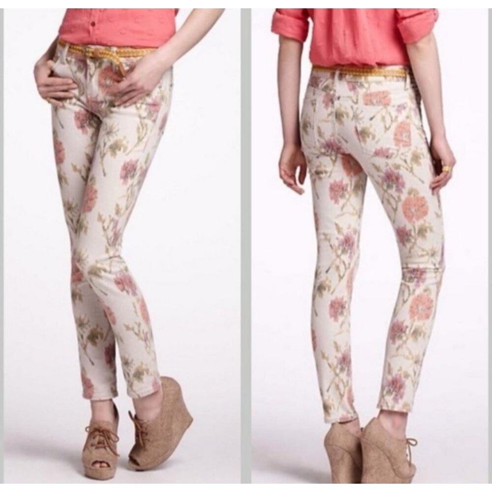 Anthropologie x‎ Pilcro Jeans The Cigarette Slim Straight Victorian Floral 30x29